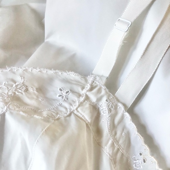 Vintage 50s BARBIZON Contura Tafredda Full Slip Dress Lingerie White Size 15 S/M - Picture 13 of 14